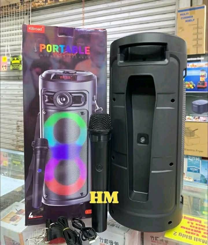 KBroad Portable Wireless Speaker with Microphone (Category: Soundbars, Speakers & Amplifiers) located in Manila. Submitted by wisecat_f7c143 (Listing ID 1464361754, Image 3). Description: BRAND NEW!!! KBroad Portable Wireless Speaker with Microphone *magand sng sounds* pm me cod tru lalamove.