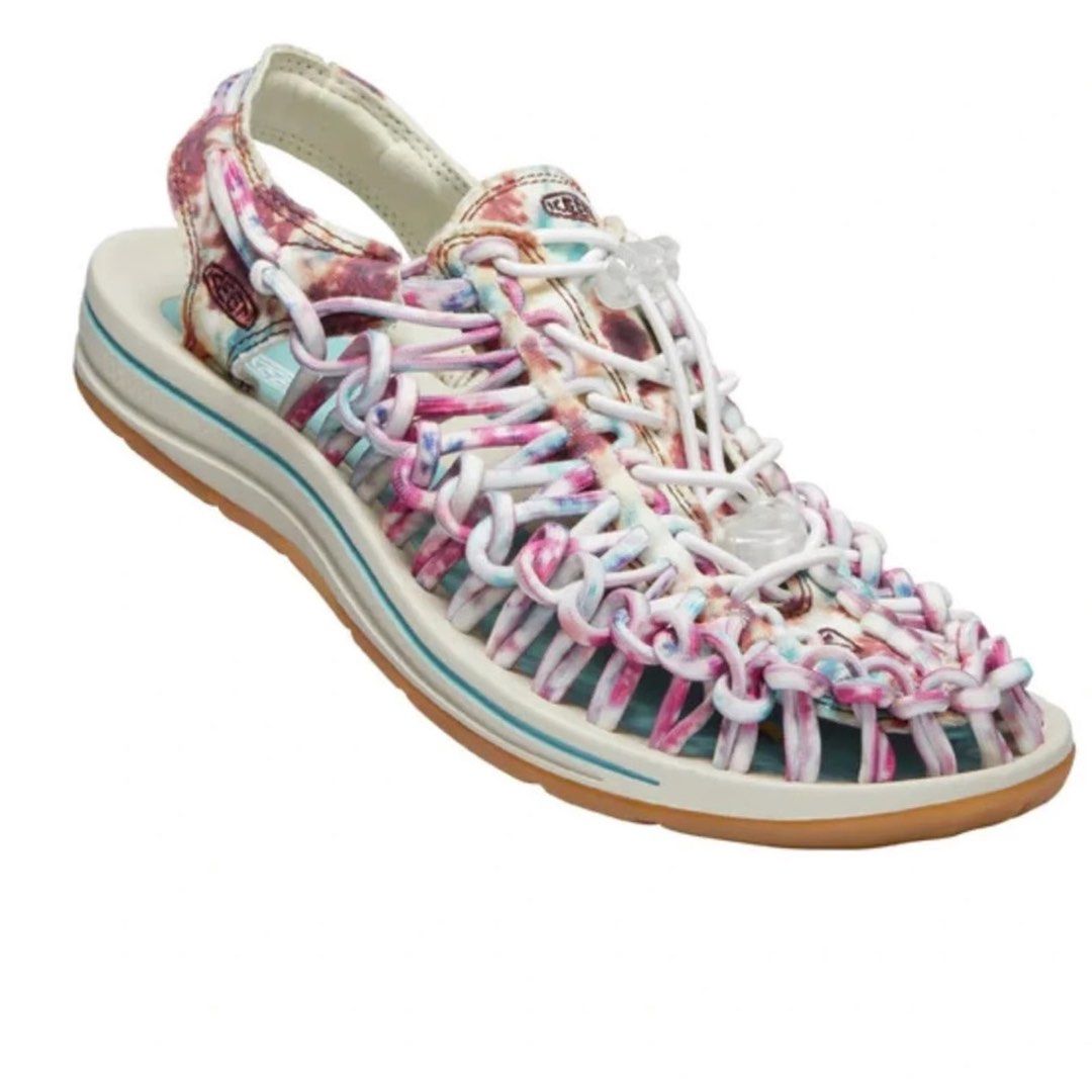 KEEN Uneek Sakura Tie Dye Sandals (Category: Sandals) located in Imus. Submitted by louiemarie (Listing ID 1464535635, Image 1). Description: - KEEN uneek sandals in a fun tie-dye pattern. - Comfortable and ideal for walking. - Features a convenient bungee lace system for easy adjustment. - Great for outdoor adventures or everyday casual wear. Size: 25.5 cm .
