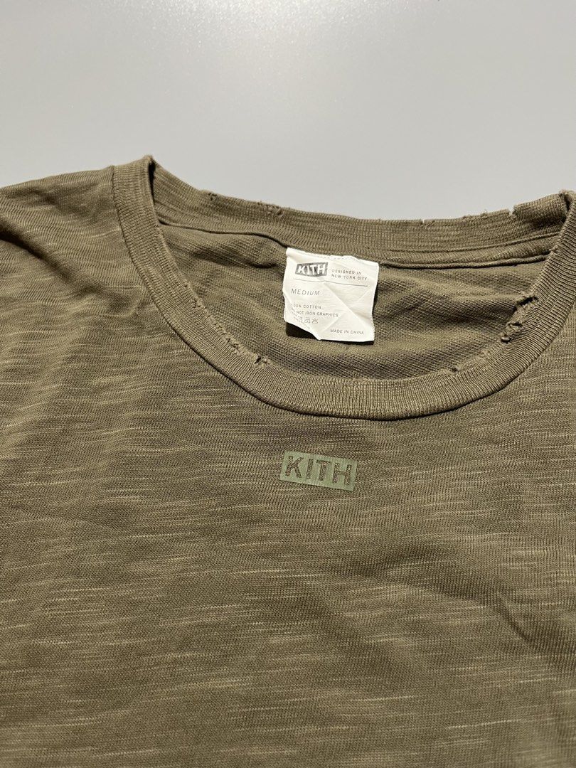 Kith Distressed Long Sleeve (Category: Coats, Jackets and Outerwear) located in Caloocan City. Submitted by jvn_23 (Listing ID 1464466068, Image 3). Description: Kith Distressed Long Sleeve Authentic/Legit💯 Excellent Condition 📍 No issue❗️ Color rate: 10/10📍 Dimes: 31” Length 21” Width Color may vary due to lighting. .
