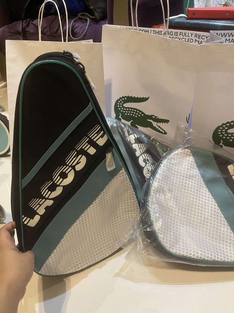 Lacoste Pickleball Bag (Category: Sling Bags) located in Valenzuela. Submitted by leyaconopio (Listing ID 1464489836, Image 1). Description: Lacoste Brewen Racket Bag & Strap 💯% authentic with paperbag Can fit 2-4 paddles Loc: Valenzuela City Meet up and shipping available 📦 Onhand ready to ship anytime ₱6500 only!!!.