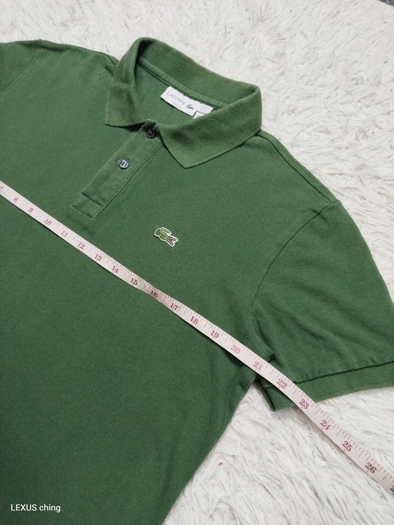 Lacoste polo shirt moss green (Category: Formal Shirts) located in Manila. Submitted by lexusthrift1995 (Listing ID 1464358820, Image 2). Description: Size- FR 6 US XL on tag but fit to L Dimension- 21x26 Color rate- 7.5/10 Condition-8.5/10 issue- all shirt ar faded good condition ‼️300.pesos plus shipping fee 💸MODE OF PAYMENT- GCASH payment first 🚛MODE OF DELIVERY- J&T or LALAMOVE 📍LOCATION- NORTH CALOOCAN CAMARIN BRGY.177 1705 SUNFLOWER STRE