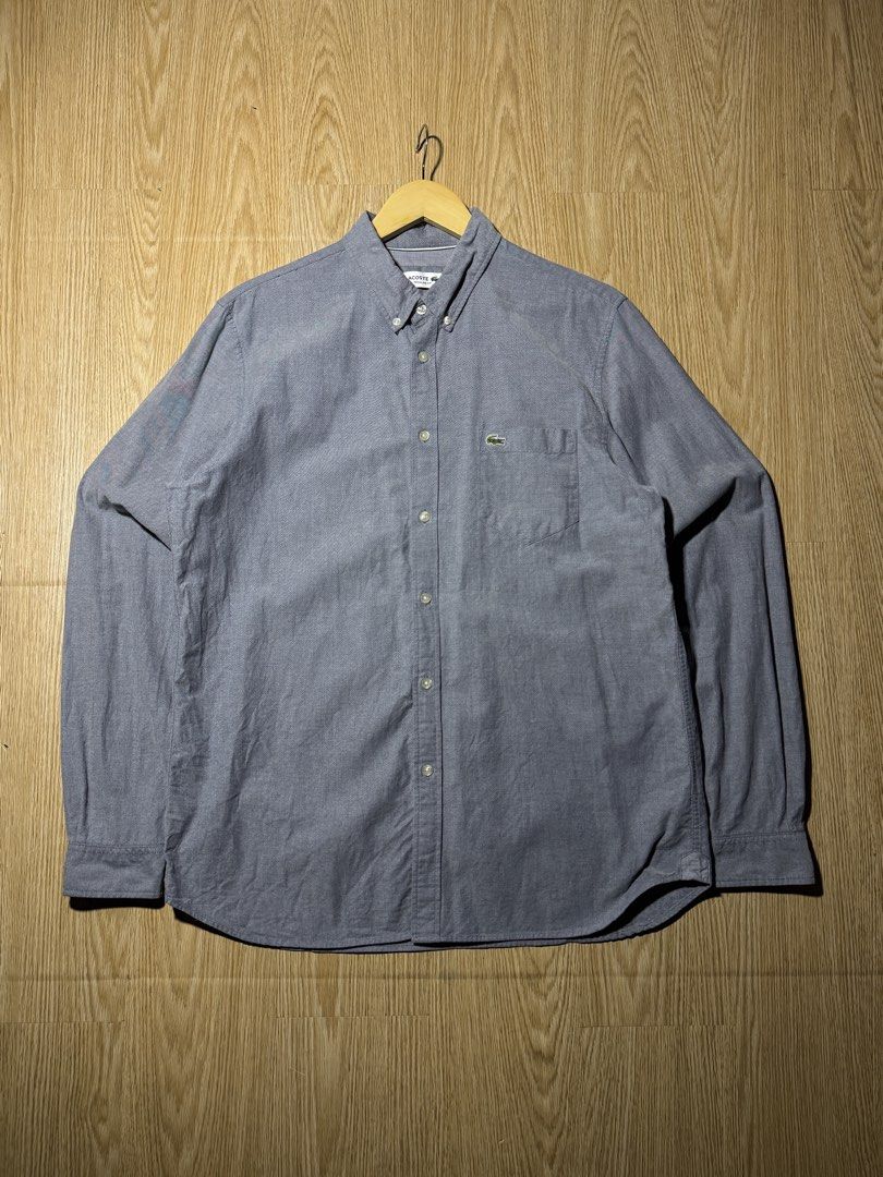 Lacoste Regular Fit Oxford Button Down Shirt (Category: Formal Shirts) located in Las Pinas. Submitted by southstreetdeals (Listing ID 1464475622, Image 2). Description: Lacoste Regular Fit Oxford Button Down Shirt (Authentic/Legit) •Size Large On Tag • Width 22.5 - Inches •Length 29.5 - Inches •Color rate 10/10 •Issue None •Like New Condition.