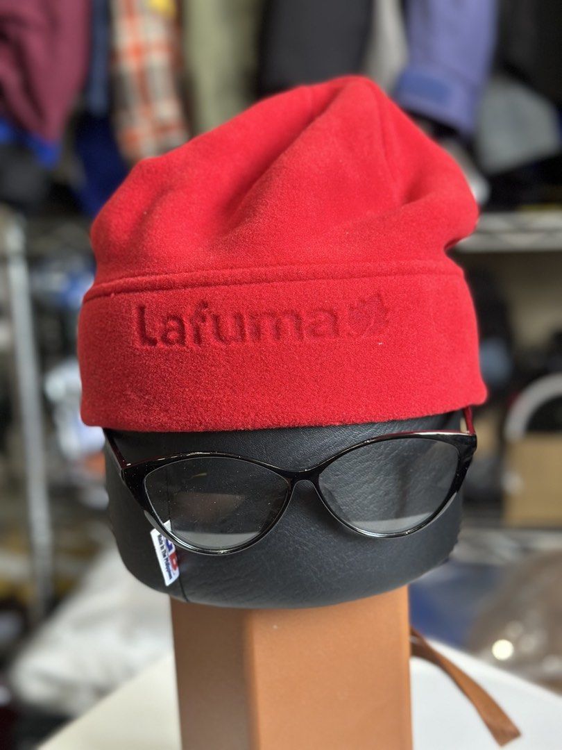 Lafuma Polartec Fleece Beanie Red (Category: Caps & Hats) located in Daet. Submitted by thrifthings2018 (Listing ID 1464424951, Image 2). Description: - Red Lafuma beanie - Made with warm Polartec fleece - Embroidered Lafuma logo on front - Polartec tag on side - One size fits most - Ideal for cold weather and outdoor activities.