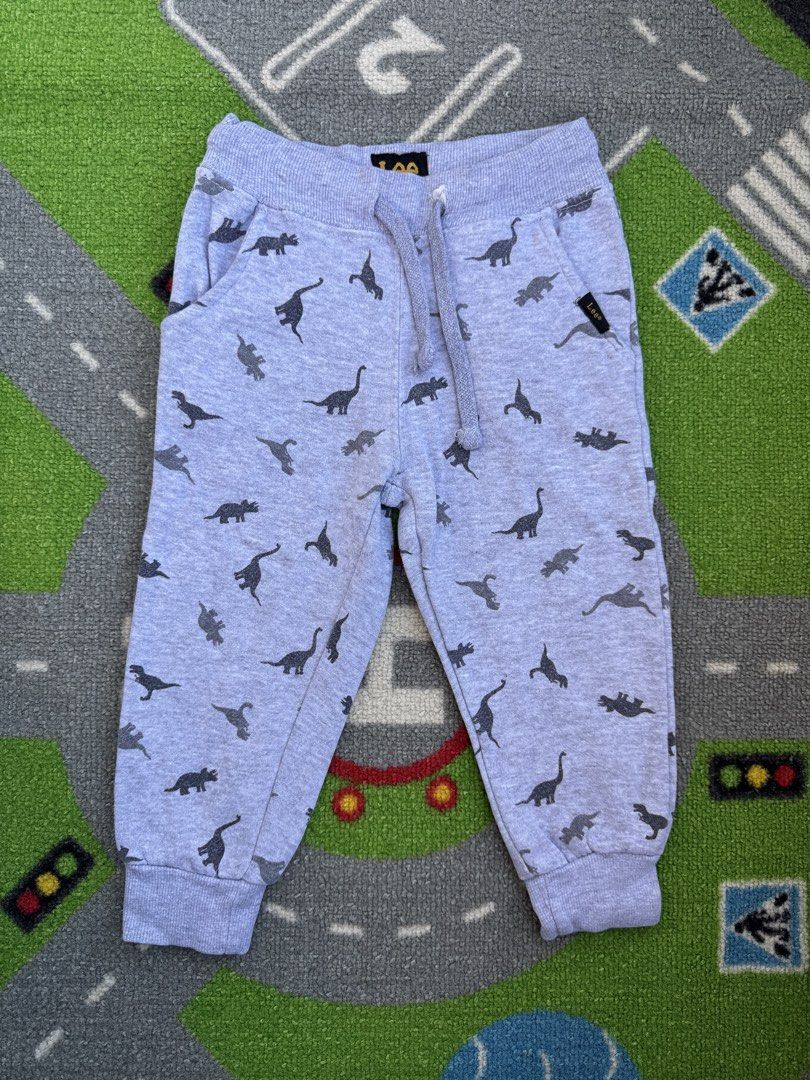 Lee Dinosaur Jogger Pants Jogging (Category: Babies & Kids Fashion) located in Rizal. Submitted by preloovved (Listing ID 1464388681, Image 1). Description: Cute grey dinosaur joggers for kids. Comfy elastic waistband with drawstring and ribbed cuffs. Lee brand. Preloved, 2yo Meet-up only in GB1 San Mateo, Rizal Shipping fee c/o buyer. Tres Marias or J&T express Payment to be sent to me via BPI/BDO/GCASH only. 😁 C-2.