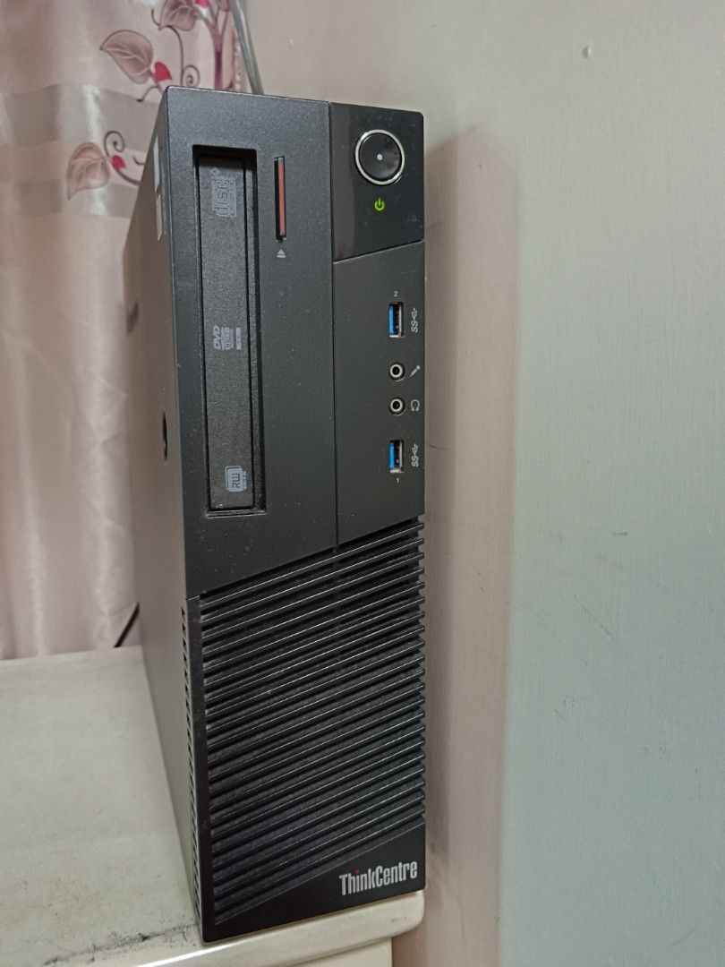 Lenovo ThinkCentre M93p SFF 電腦 （分類：桌上電腦）位於 Hong Kong。 由 frankiebrianlui 提交（商品編號 1464419382，圖片 2）。簡介： Lenovo ThinkCentre Desktop Computer M93p SFF。i5-4460 CPU@3.2Ghz, 24GB （8+8+8）DDR3 RAM, 120GB SSD+ 500GB HDD。DP X 2, VGA X 1, 4K 輸出，有 DVD/RW 光碟機。Windows 10 Pro 專業版。適合家用或辦公室用。連有線keyboard, 無線充電mouse 。。