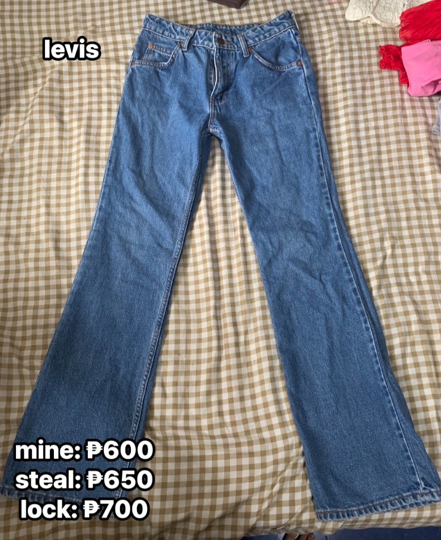 Levi's Blue Denim Flare Jeans (Category: Jeans) located in Sariaya. Submitted by kpopmerchforsale (Listing ID 1464455662, Image 1). Description: - Classic Levi's jeans - Blue denim - Flare leg style - Versatile for everyday wear - Wardrobe essential, easy to style - need wash - pm me to send you the condition - payment first - shipping fee will be shouldered by buyer mod: j&t mop: gcash.