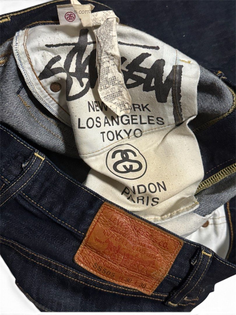 Levi’s x stussy patch work denim (Category: Jeans) located in Calamba. Submitted by notyourhypeshop (Listing ID 1464531541, Image 3). Description: Levi’s x Stussy patch work denim jeans selvedge size 30 but fit to size 32 authentic .