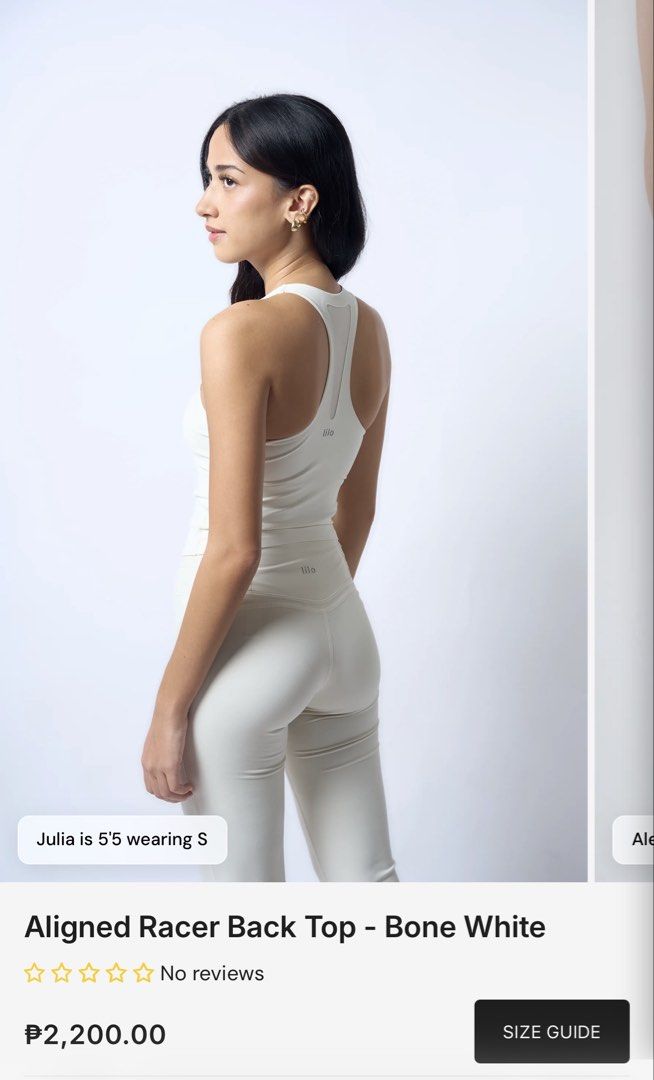 Lilo Activewear Aligned Racer Back Top Bone White (Category: Activewear) located in Caloocan City. Submitted by shop.andrea (Listing ID 1464421614, Image 2). Description: RFS wrong size.