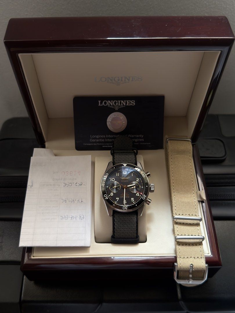 Longines Spirit Flyback Chronograph (Category: Luxury Watches) located in Taguig. Submitted by sanziago (Listing ID 1464429198, Image 2). Description: Longines Spirit Flyback Chronograph Ref. l3.821.1.53.2 2024 42mm Inclusions: Box, Manual, Warranty Card, Receipt, Free extra strap SRP: ₱320,000 My Price: ₱165,000 (Negotiable for serious buyers) Meetups Preferably: BGC, Rockwell, Estancia Area Thank you..