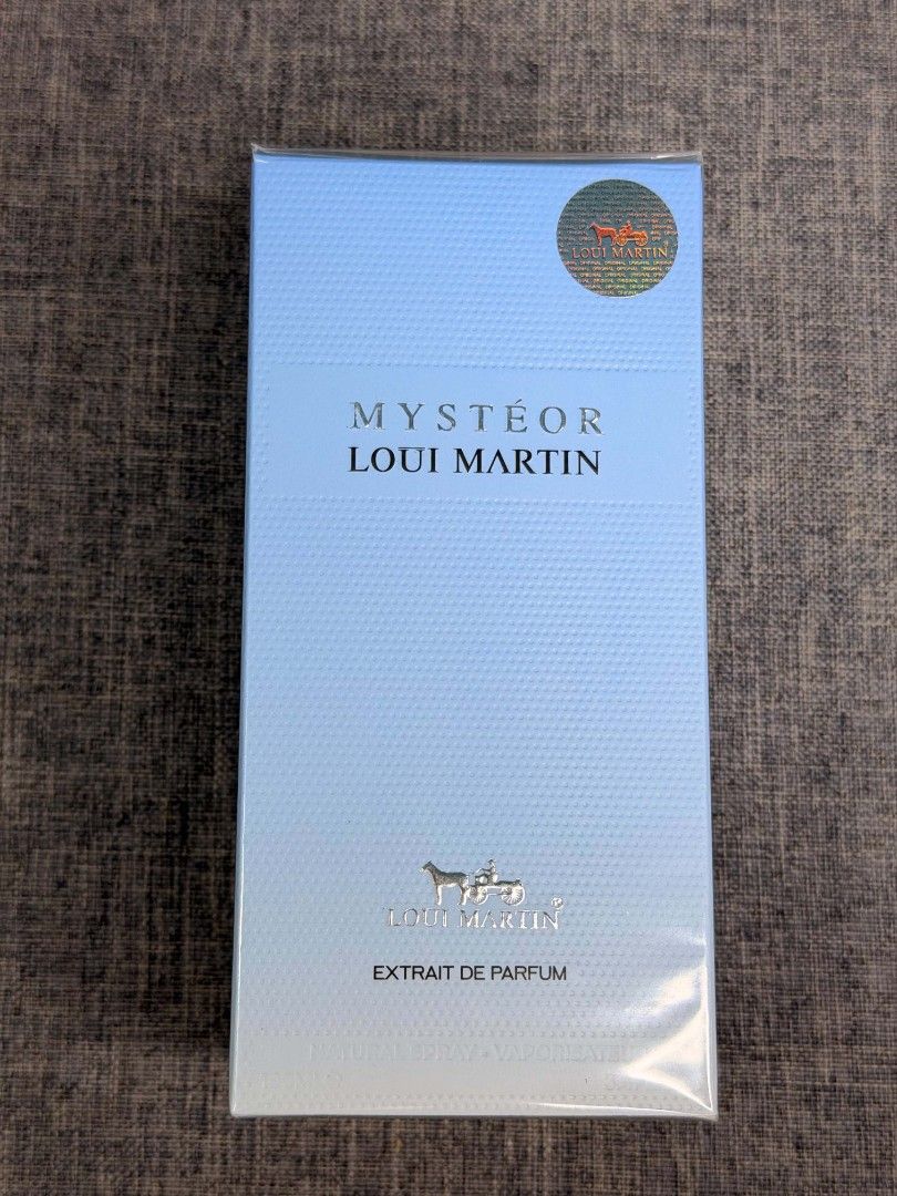 Louis Martin Mystéor Extrait de Parfum (Category: Fragrance & Deodorants) located in Paranaque City. Submitted by barbs24 (Listing ID 1464459517, Image 1). Description: - Authentic Louis Martin Mystéor - Extrait de Parfum concentration - Natural spray, vaporisateur - Brand new and sealed in original packaging - Ideal for gifting or personal collection.