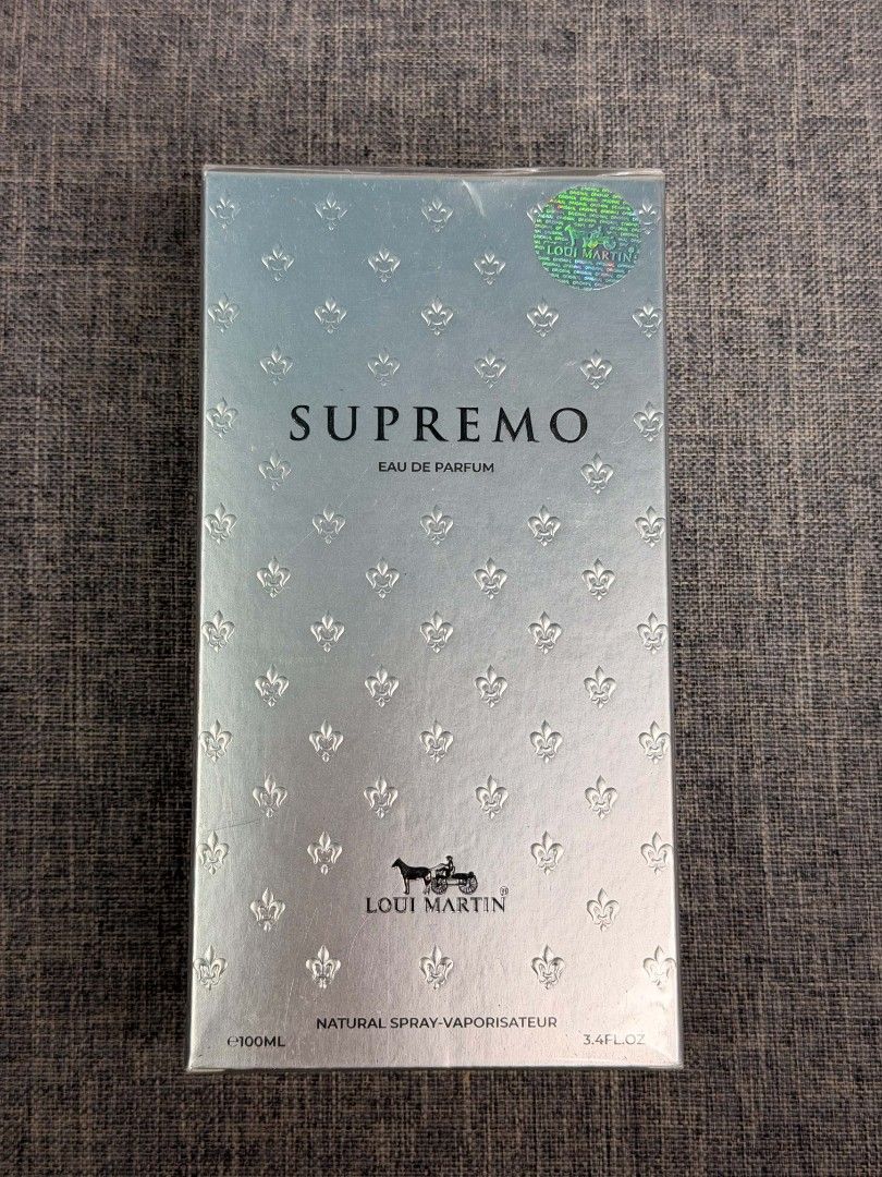 Louis Martin Supremo Eau de Parfum 100ml (Category: Fragrance & Deodorants) located in Paranaque City. Submitted by barbs24 (Listing ID 1464459289, Image 1). Description: - Authentic Louis Martin Supremo Eau de Parfum - 100ml bottle - Natural spray - Comes in original packaging - Ideal for everyday wear.
