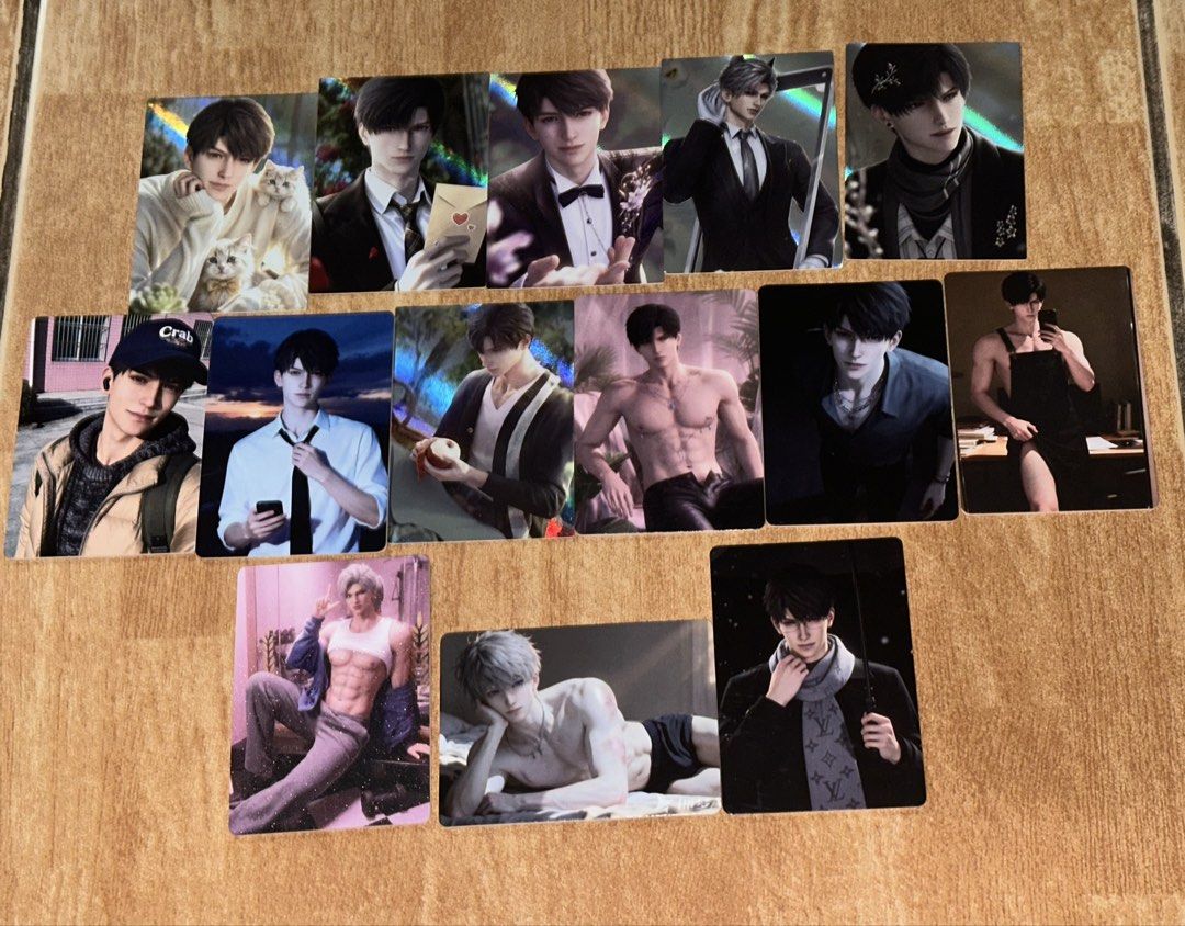 Love and Deepspace (LADS) Cards (Category: Character Goods) located in Pasig City. Submitted by scarletden (Listing ID 1464522458, Image 2). Description: Take all for 2k + sf 5 pieces a6 cards (thin) 3 acrylic small cards 19 thin paper cards 8 thick paper cards Loc: Pasig.