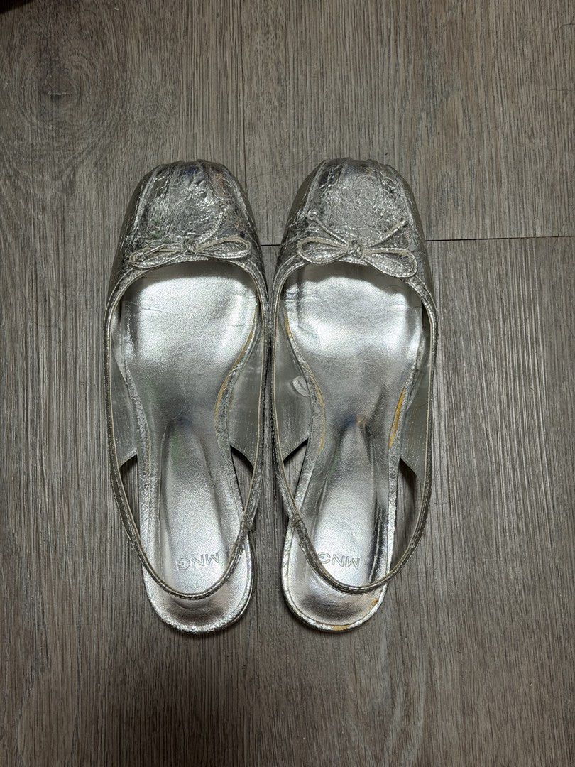 Mango Silver block heel slingback sandals (Category: Heels) located in Paranaque City. Submitted by beamnl (Listing ID 1464422049, Image 1). Description: .