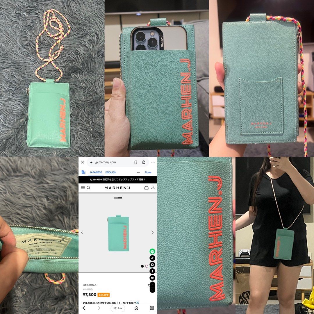 MARHEN.J Mint Green Phone Pouch with Strap (Category: Purses & Pouches) located in Cainta. Submitted by xkengkaix (Listing ID 1464488412, Image 1). Description: - Marhen.J Phone Pouch - Color: Mint Green - Made in Korea - Features a secure zip compartment - Convenient front pocket - Comes with a vibrant, colorful braided strap - Perfect for keeping your phone and essentials easily accessible.