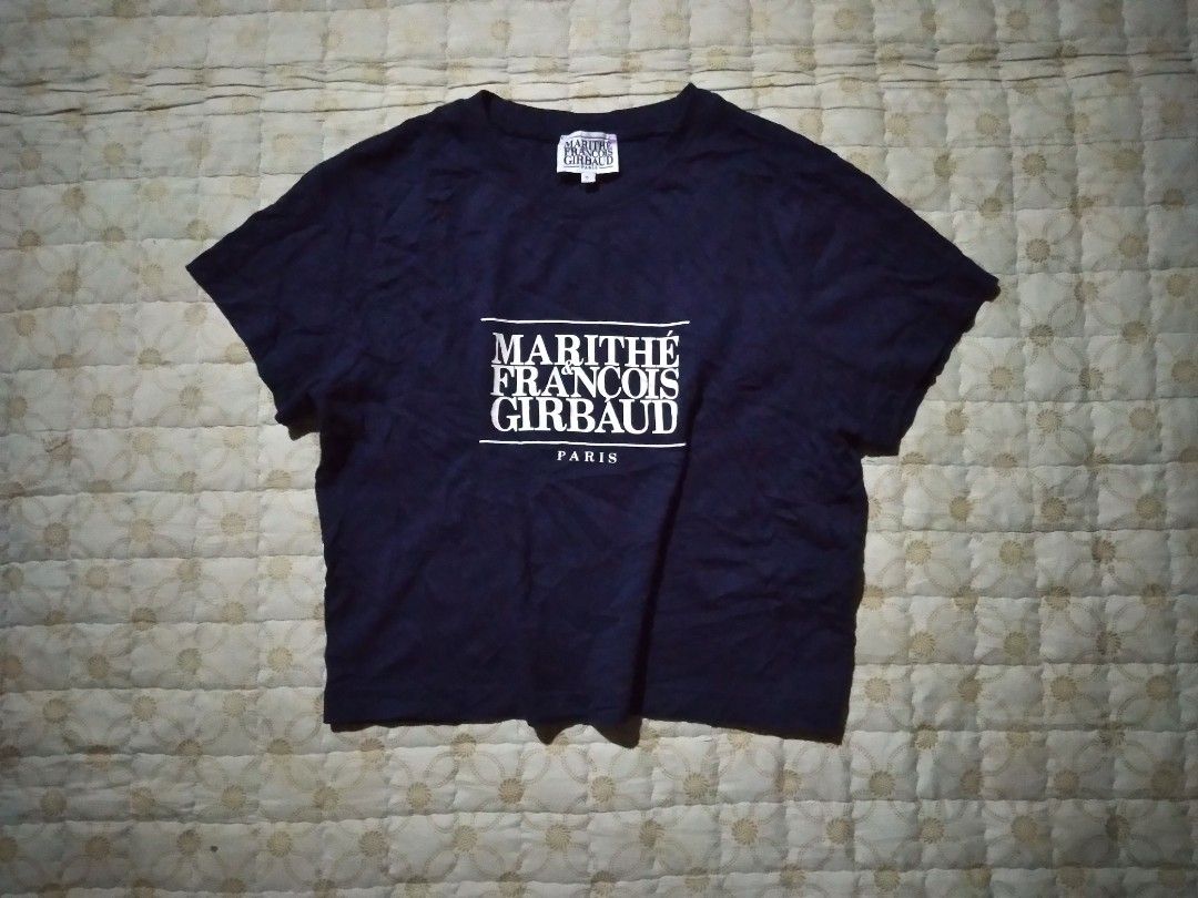 Marithe Francois Girbaud Crop T-shirt (Category: Shirts) located in Zamboanga. Submitted by zhumhazhav (Listing ID 1464531983, Image 1). Description: Excellent condition Color rate 10/10 Size small on tag Dimes 17x18 Presentable,no issue Check all photos for details 550+shipping fee.