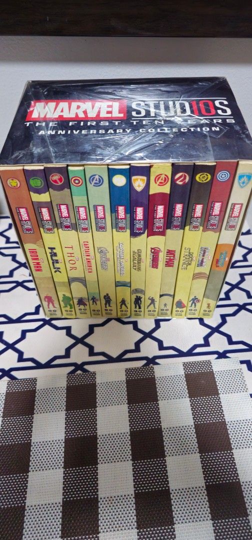 (LIMITED) Marvel Studios The First Ten Years Anniversary Collection (Category: CDs & DVDs) located in Manila. Submitted by dvnrmnibkr (Listing ID 1464405122, Image 2). Description: - Marvel Studios' first decade with this epic collection. - Features 12 action-packed movies. - Includes iconic films like Iron Man, Hulk, Thor, Captain America, The Avengers, Guardians of the Galaxy, Doctor Strange, and more! - The ultimate box set for any true Marvel
