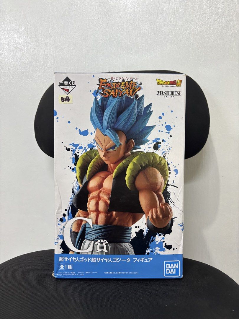 Masterlise Extreme Saiyan Gogeta Blue (Category: Figurines & Statues) located in Bulacan. Submitted by funkopatsaiyajin (Listing ID 1464458887, Image 1). Description: Masterlise Extreme Saiyan Gogeta - BIB Back in Box 9.5/10 Box condition SJDM Bulacan / North Caloocan LBC / Lalamove / Grab Express / Drop&Go GCash / GoTyme / Maribank / Maya Express.