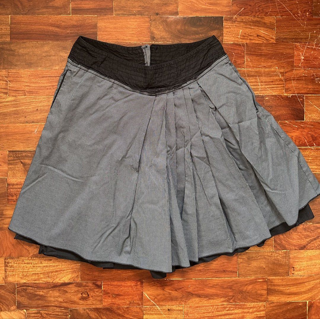 MAX&Co. Striped Pleated Skirt (Category: Skirts) located in Cainta. Submitted by buy.preloved (Listing ID 1464375425, Image 1). Description: - Max&Co. black and white pinstripe skirt - Black waistband with textured detail - All-around pleats - Includes black underskirt - Zipper closure at the back - Versatile for casual or smart casual outfits.