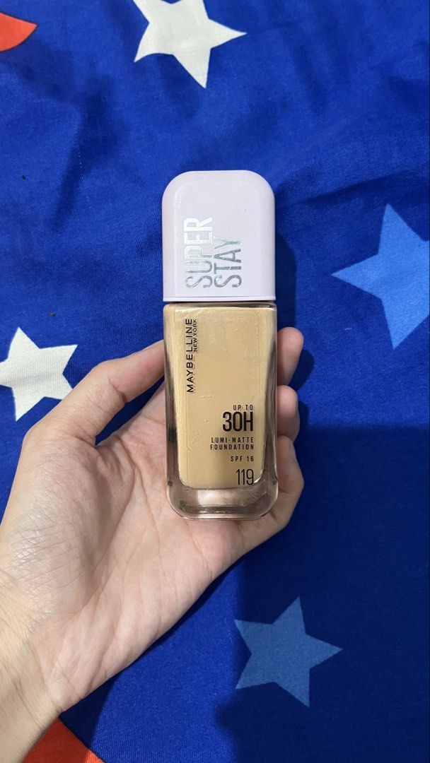 Maybelline Superstay foundation (Category: Makeup) located in Carmona. Submitted by sighhhjussss (Listing ID 1464376556, Image 1). Description: -in the shade 119 -still has 90% product -rfs wrong shade.