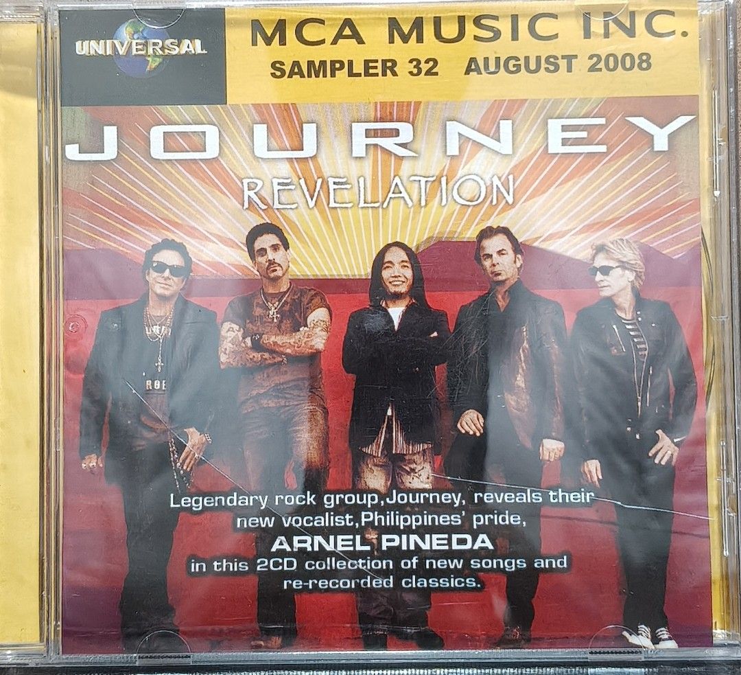 MCA Music Inc. Sampler 32 August 2008 CD Compilation (Category: CDs & DVDs) located in Manila. Submitted by ruelcabrer77078 (Listing ID 1464555591, Image 1). Description: - MCA Music Inc. Sampler 32 from August 2008 - Features artists like Journey w/ Arnel Pineda, Jonas Brothers, Miley Cyrus, and more - Includes both domestic and international artists - A fantastic collection of songs and re-recorded classics.