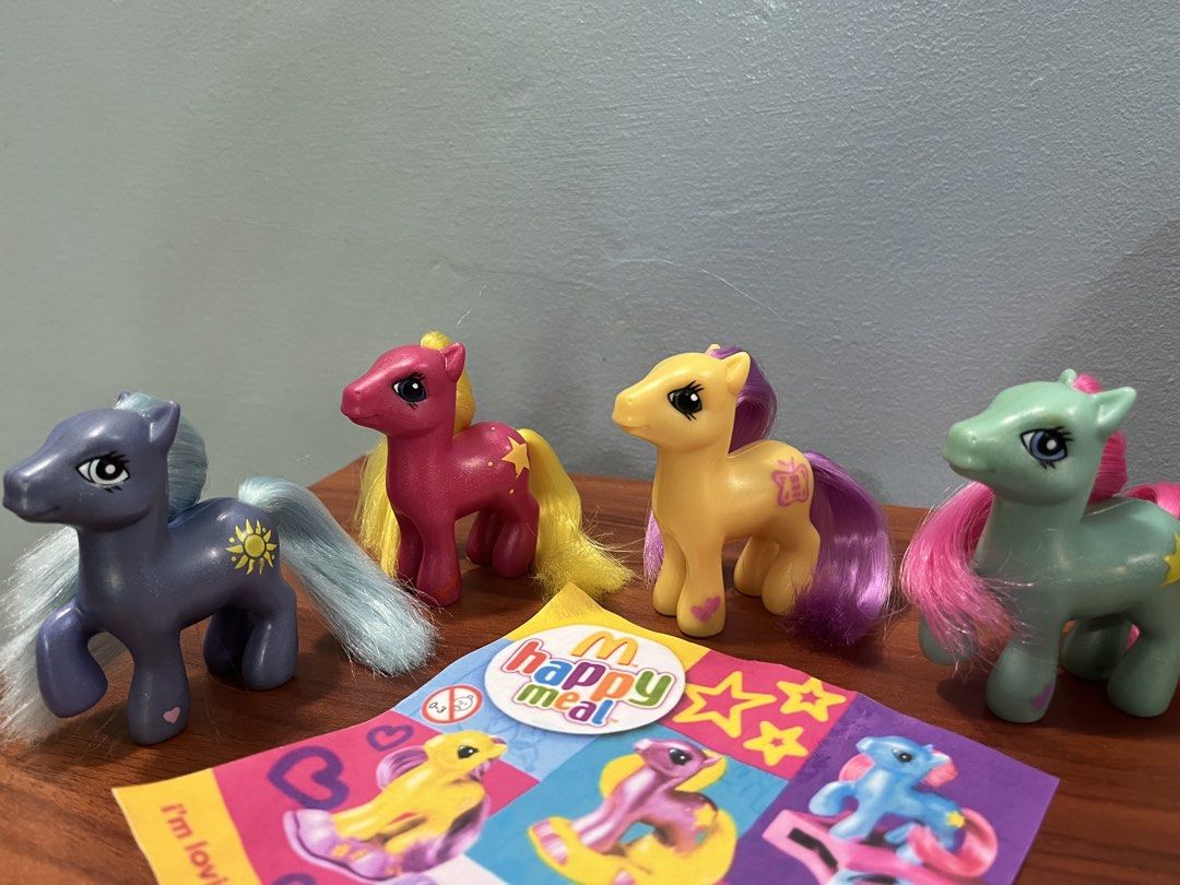 Mcdo My Little Pony Happy Meal 2004 (Category: Kids Toys) located in Sorsogon. Submitted by honnie_gonlie (Listing ID 1464371454, Image 2). Description: Vintage Mcdo My Little Pony Happy Meal 2004 bundle well used still in good condition Payment: BDO/BPI/GCASH/MAYA Shipping: LBC/JRS/J&T.