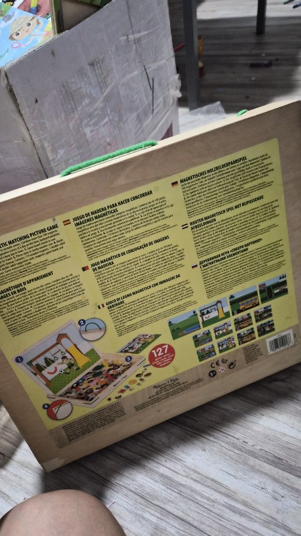 Melissa & Doug Magnetic Matching Picture (Category: Educational & Learning Toys) located in Manila. Submitted by bellesrelove (Listing ID 1464386183, Image 3). Description: - Melissa & Doug Wooden Magnetic Picture Game - Includes whiteboard and numerous magnetic pieces (letters, numbers, shapes) - Features scene cards for interactive play - Encourages learning and creativity in children - All pieces conveniently store within the wooden case.