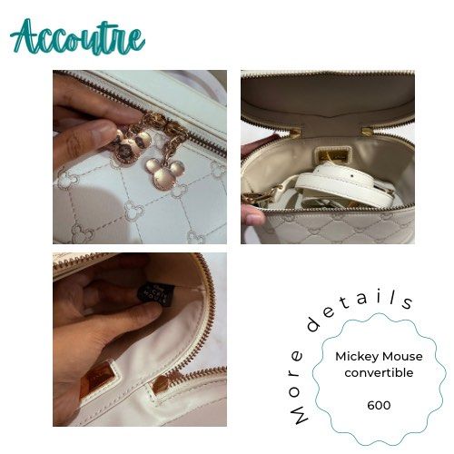 Mickey Mouse convertible bag (Category: Purses & Pouches) located in Pasig City. Submitted by accoutre (Listing ID 1464412591, Image 2). Description: Can be make up bag or sling bag With sling straps.