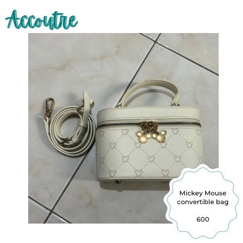 Mickey Mouse convertible bag (Category: Purses & Pouches) located in Pasig City. Submitted by accoutre (Listing ID 1464412591, Image 1). Description: Can be make up bag or sling bag With sling straps.