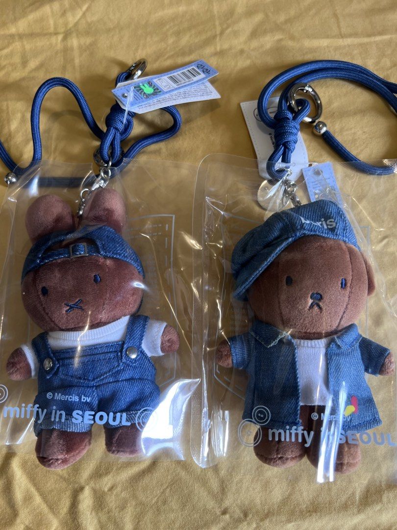 Miffy in Seoul Denim Plush Keyring (Category: Plushies & Soft Toys) located in Pasig City. Submitted by declutter-tinted (Listing ID 1464422744, Image 1). Description: 🐰 Miffy in Seoul Plush Toys ✨ Brand new and still in original packaging. In good condition. No defects. SF: To be shouldered by buyer. Via LBC, Grab, or Lalamove. Payments: GCash/GoTyme .