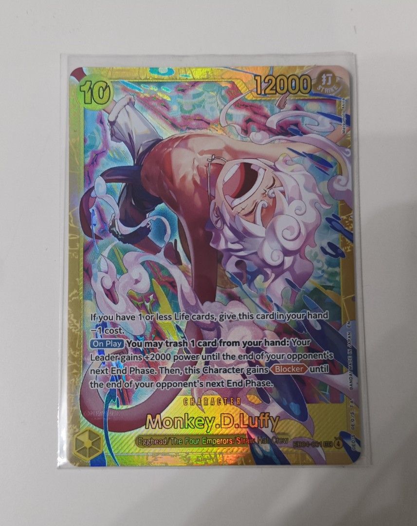 Monkey D. Luffy EB04-061 SEC (Category: Raw Singles) located in Manila. Submitted by poks01 (Listing ID 1464437373, Image 1). Description: No Flaws Authentic .