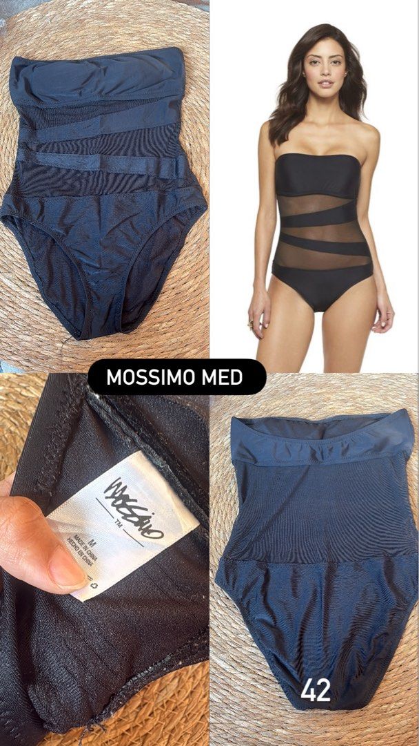 Mossimo Black Strapless Mesh One-Piece Swimsuit Size M (Category: Bikinis & Swimsuits) located in Malabon City. Submitted by lheithriftshop (Listing ID 1464426292, Image 2). Description: - Brand: Mossimo - Style: Black strapless one-piece swimsuit - Features: Sheer mesh paneling across the torso - Size: Medium - Measurements: Waist laid flat approx. 14 inches - Ideal for: Beach or pool days.