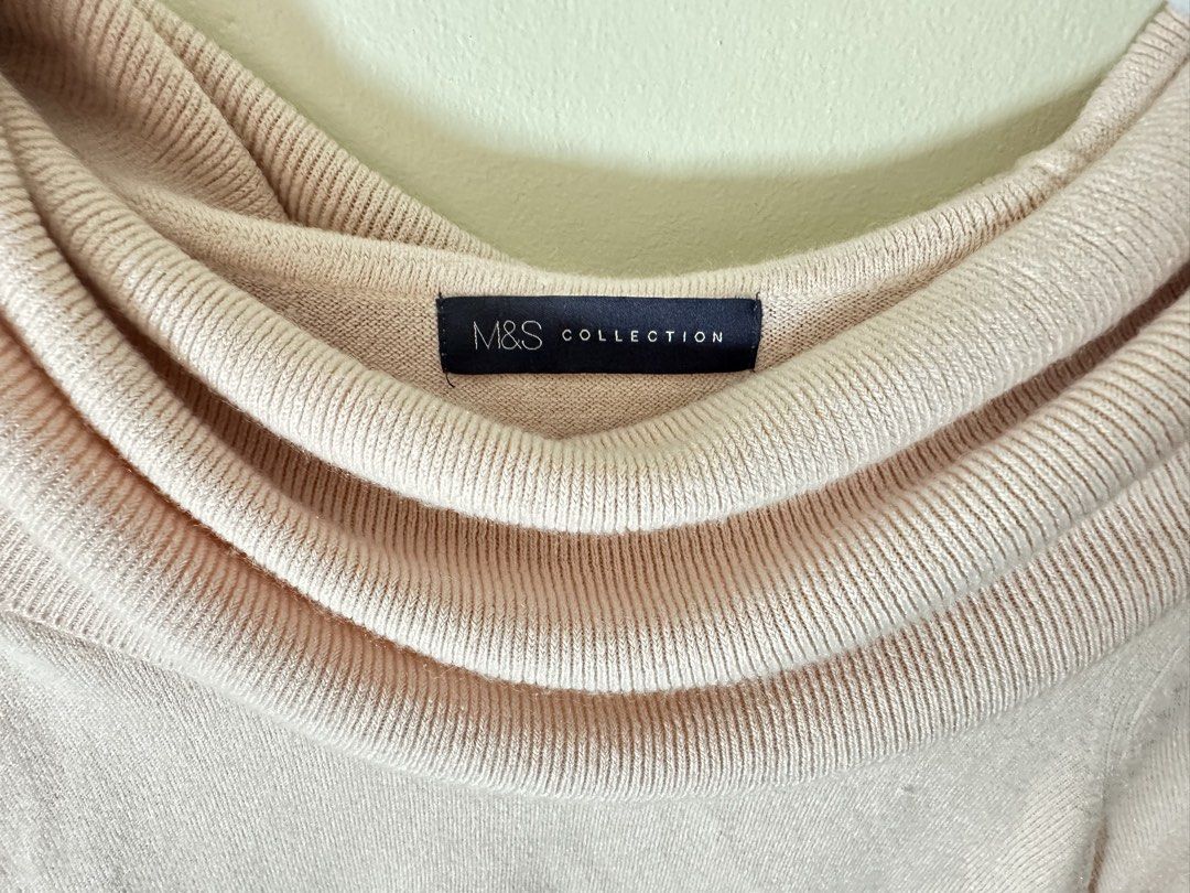 M&S Collection Pink Cowl Neck Sweater (Category: Coats, Jackets and Outerwear) located in Baguio. Submitted by archivedbyj (Listing ID 1464389771, Image 2). Description: - Soft pink sweater from M&S Collection - Features a cozy cowl neck - Ideal for layering or wearing on its own - Simple and classic design - Versatile: looks great with jeans or skirts.
