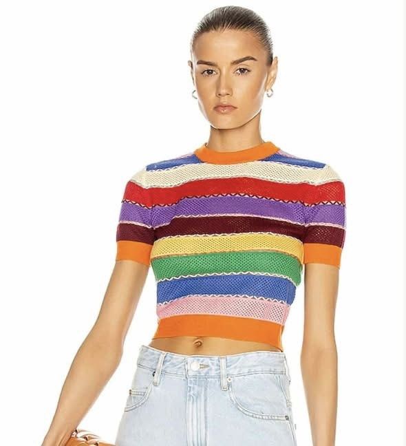 Mui Mui knitted top (Category: Blouses) located in Davao. Submitted by mj_designervintagecurator (Listing ID 1464526342, Image 1). Description: 📌In good condition 📌removed lang brand tag but intact ang caretags 📌shoulder13- bust 38- armpit 18- length 18 inches best fit med to semi large.