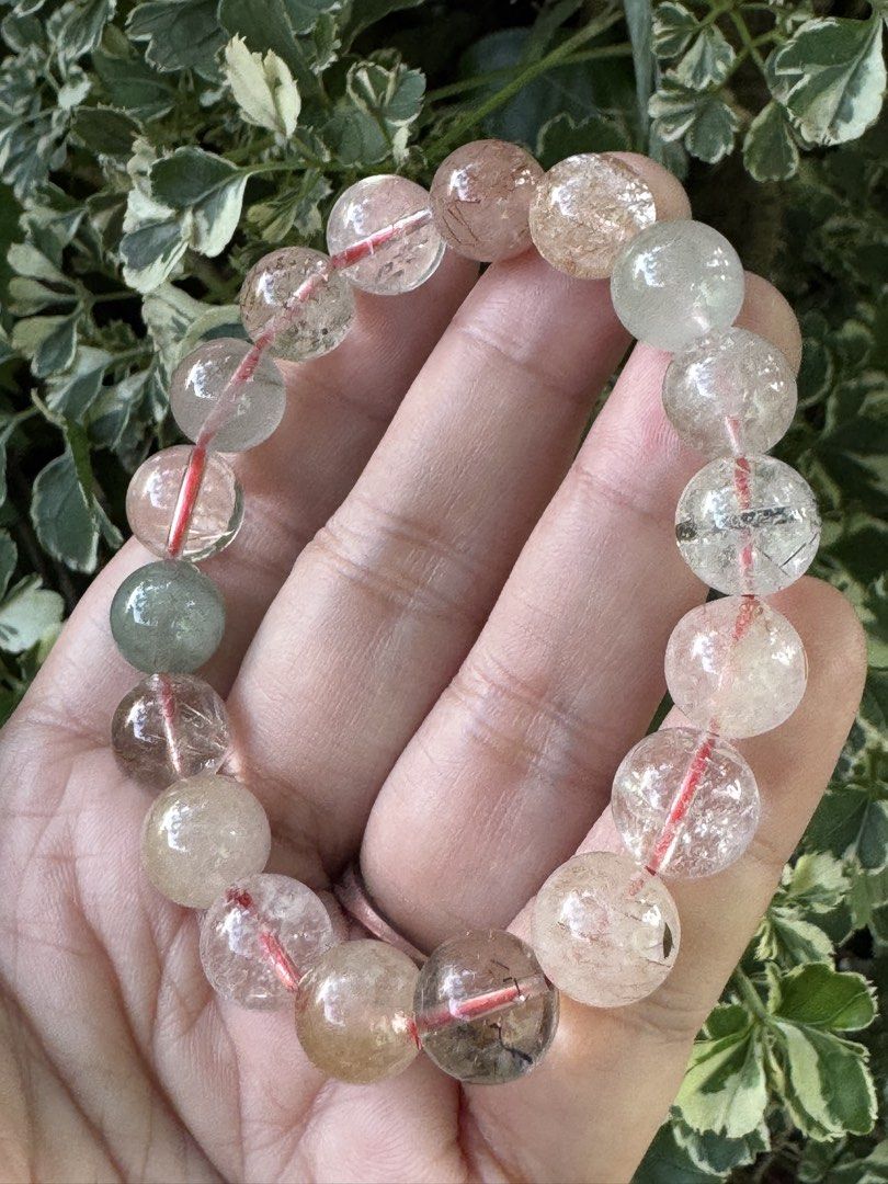 MULTI-COLOR RUTILATED QUARTZ BRACELET 🍉 B1_JC027 (Category: Bracelets) located in Bulacan. Submitted by selling_low_by_bella_ben (Listing ID 1464361736, Image 3). Description: MULTI-COLOR RUTILATED QUARTZ 🍉 B1_JC027 🏷️ 490 11+ mm beads 16.5 cm wrists.