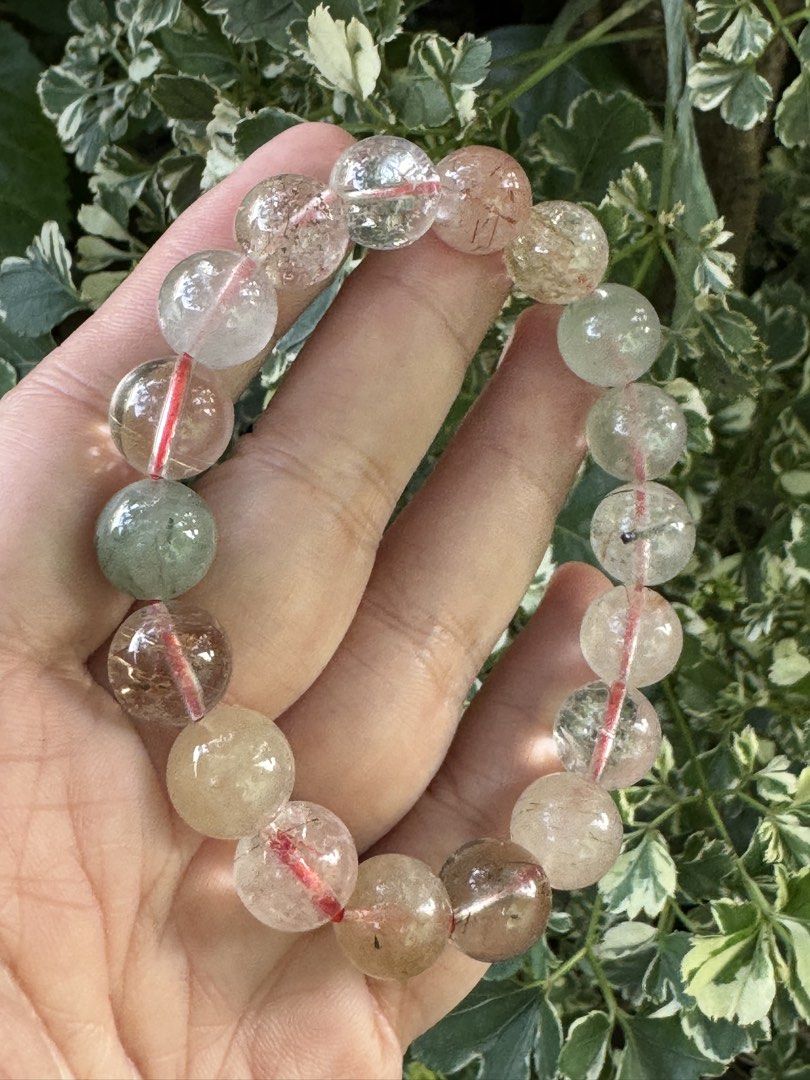 MULTI-COLOR RUTILATED QUARTZ BRACELET 🍉 B1_JC027 (Category: Bracelets) located in Bulacan. Submitted by selling_low_by_bella_ben (Listing ID 1464361736, Image 2). Description: MULTI-COLOR RUTILATED QUARTZ 🍉 B1_JC027 🏷️ 490 11+ mm beads 16.5 cm wrists.