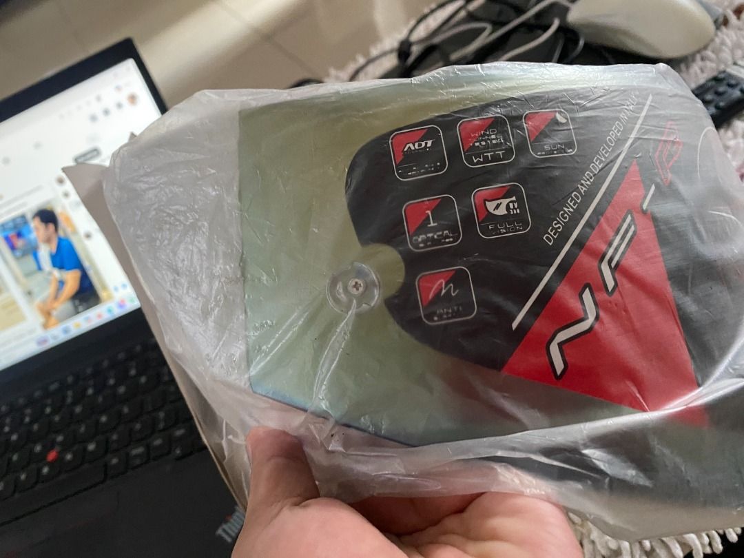 NFR Visor Lens for Motorcycle (Category: Caps & Hats) located in Taguig. Submitted by azil16 (Listing ID 1464516483, Image 2). Description: NFR - Transparent Red - 400 pesos NFR - Iridium Goild - 300 pesos.