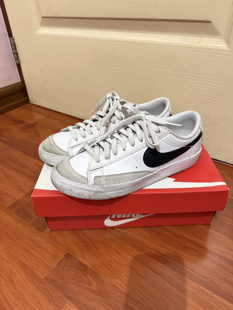 Nike Blazer Low ‘77 (GS) (Category: Sneakers) located in Cavite. Submitted by xiamb (Listing ID 1464504390, Image 1). Description: - Nike Blazer Low - Color: White/Black - Size: 6Y (24cm, EUR 38.5, UK 5.5) - RFS: Decluttering - No issues, just dirt marks - Loc: Cavite - Lalamove / LBC / J&T (Buyer to book).