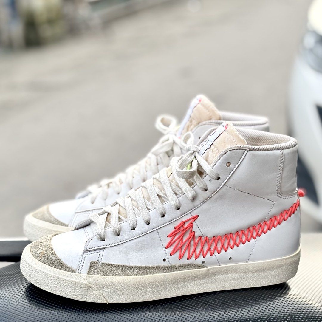 Nike Blazer Zigzag Mid White Red Men's Size 7 (25cm) (Category: Sneakers) located in San Fernando. Submitted by kickslocker (Listing ID 1464369659, Image 2). Description: - Nike Blazer Zigzag Mid Sneakers - Color: White with Red Zigzag Stitching - Men's Size: 7 (US) - Insole Length: 25cm - Condition: Excellent, worn only a few times - Plenty of life left, unique design.