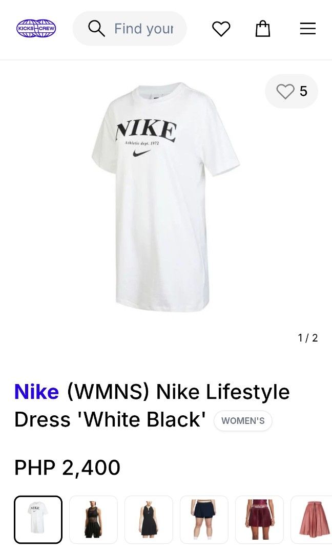 NIKE MID LOGO DRESS TSHIRT (freeshipping) (Category: Dresses) located in Quezon City. Submitted by gyl-stop (Listing ID 1464532618, Image 2). Description: free shipping 19.5 x 32.5 excellent condi cr: 9.8/10 issue: dot black stain di halata.