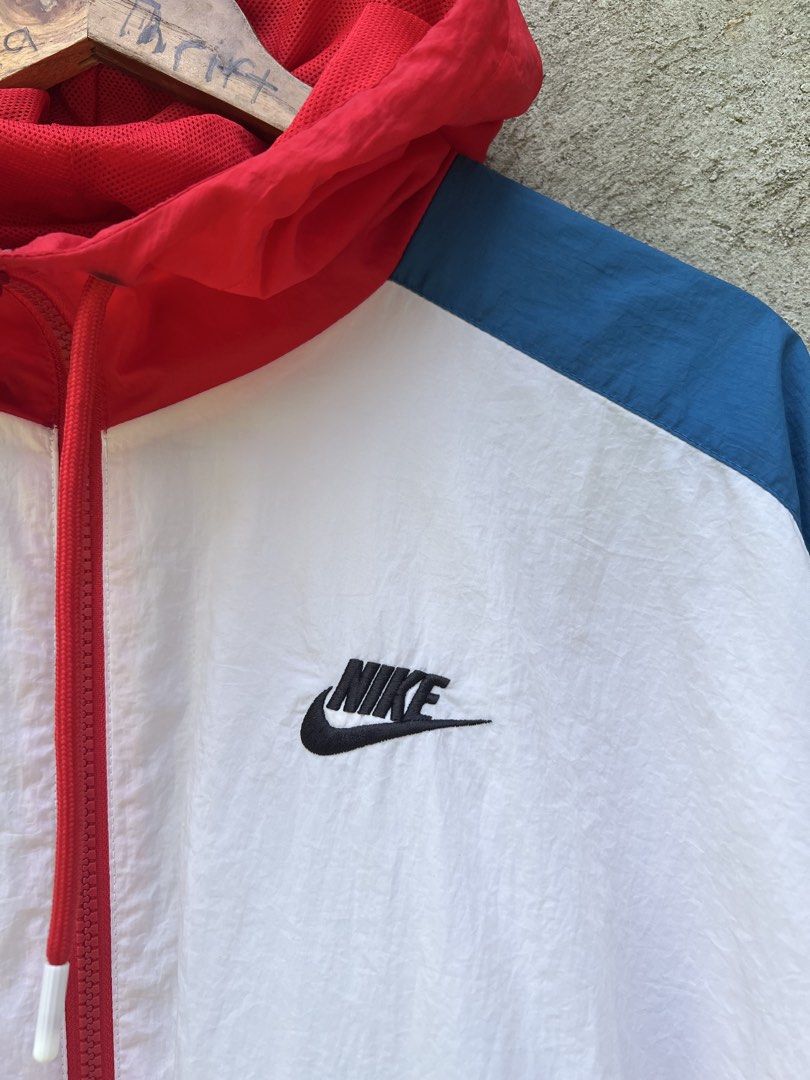 Nike Woven Tri-Tone Windbreaker (Category: Coats, Jackets and Outerwear) located in Calamba. Submitted by joshuathrift22 (Listing ID 1464501998, Image 2). Description: Nike Woven Tri-Tone Windbreaker XXL on Tag Width : 24-25 Length : 29-30 Color Rate : 10/10 No Issue Excellent Condition PM/DM ME DIRECTLY IF INTERESTED!.