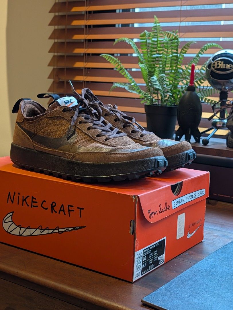 NikeCraft General Purpose Shoe Tom Sachs Brown (Category: Sneakers) located in Pasay City. Submitted by bottomdrawermnl (Listing ID 1464435129, Image 1). Description: - Tom Sachs x NikeCraft General Purpose Shoe - Color: Brown - Size: 8.5 Men's (fits size us 9/eu42) - Condition: Like new with original box RFS: Not using it anymore. Used 5 times.