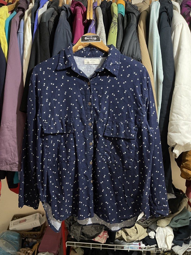 Niko And Button Down Longsleeve (Category: Longsleeves) located in Cabuyao City. Submitted by jeirussamson897 (Listing ID 1464456751, Image 1). Description: Niko And Button Down Longsleeve large 24 width 29 length excellent condition needwash 9/10 350+sf.