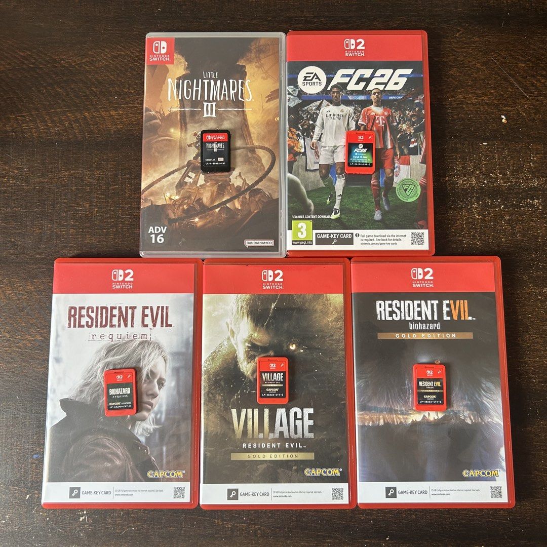 Nintendo Switch Games (Category: Nintendo) located in Cavite. Submitted by easy_finds (Listing ID 1464417125, Image 1). Description: Nintendo Switch Games for sale Little Nightmares 3 - 1,600 FC26 - 1,700 Resident Evil Requiem - SOLD Resident Evil Village Gold Edition - 2,300 Resident Evil 7 Biohazard Gold Edition - SOLD 📍Cavite/Taft DLSU can ship via lalamove/j&t, or pickup.