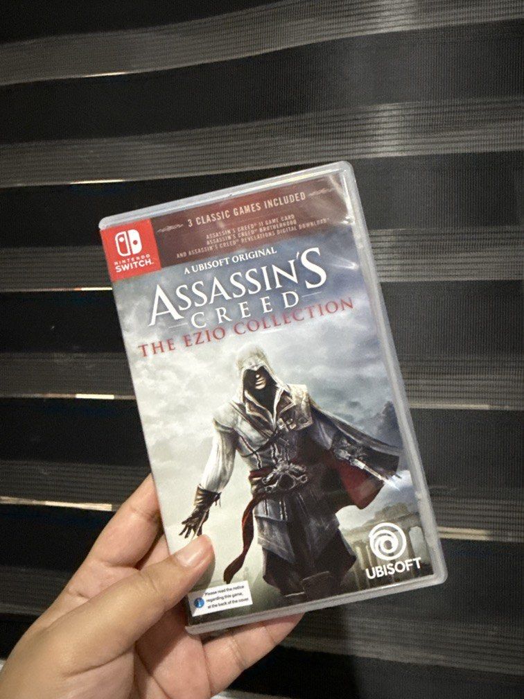 Nintendo Switch Games (Category: Nintendo) located in Manila. Submitted by micharoons (Listing ID 1458750582, Image 1). Description: NINTENDO SWITCH GAME: ASSASSIN’S CREED THE EZIO COLLECTION RFS: FINISHED THE GAME 📍Bulacan Delivery via Lalamove/Jnt.