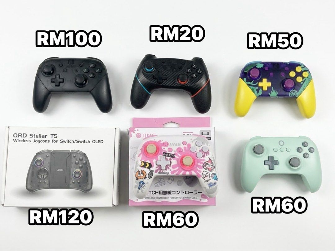 Nintendo Switch PC Controller (Category: Controllers) located in Gombak. Submitted by dahsettle (Listing ID 1464472697, Image 1). Description: -Refer picture for price - Condition: All controllers are in good working order. - Message me for details or to purchase. -Pickup area Batu Caves, can deliver by postage/lalamove -0️⃣1️⃣1️⃣3️⃣5️⃣7️⃣8️⃣6️⃣6️⃣7️⃣3️⃣, can direct wasap.
