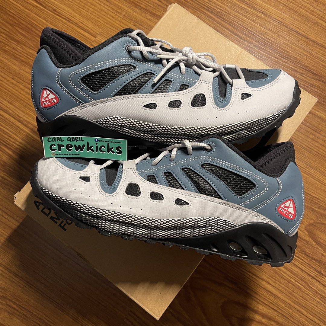 Nke ACG Exploraid 'Grey / Ash Green' (Category: Sneakers) located in Pasig City. Submitted by crewkicks.ph (Listing ID 1464444524, Image 1). Description: Nke ACG Exploraid 'Grey / Ash Green' Size 10.5 US M Used 2x With box ₱3,498 ONLY! Follow us on IG @crewkicksph for a discount! ORTIGAS CENTER.