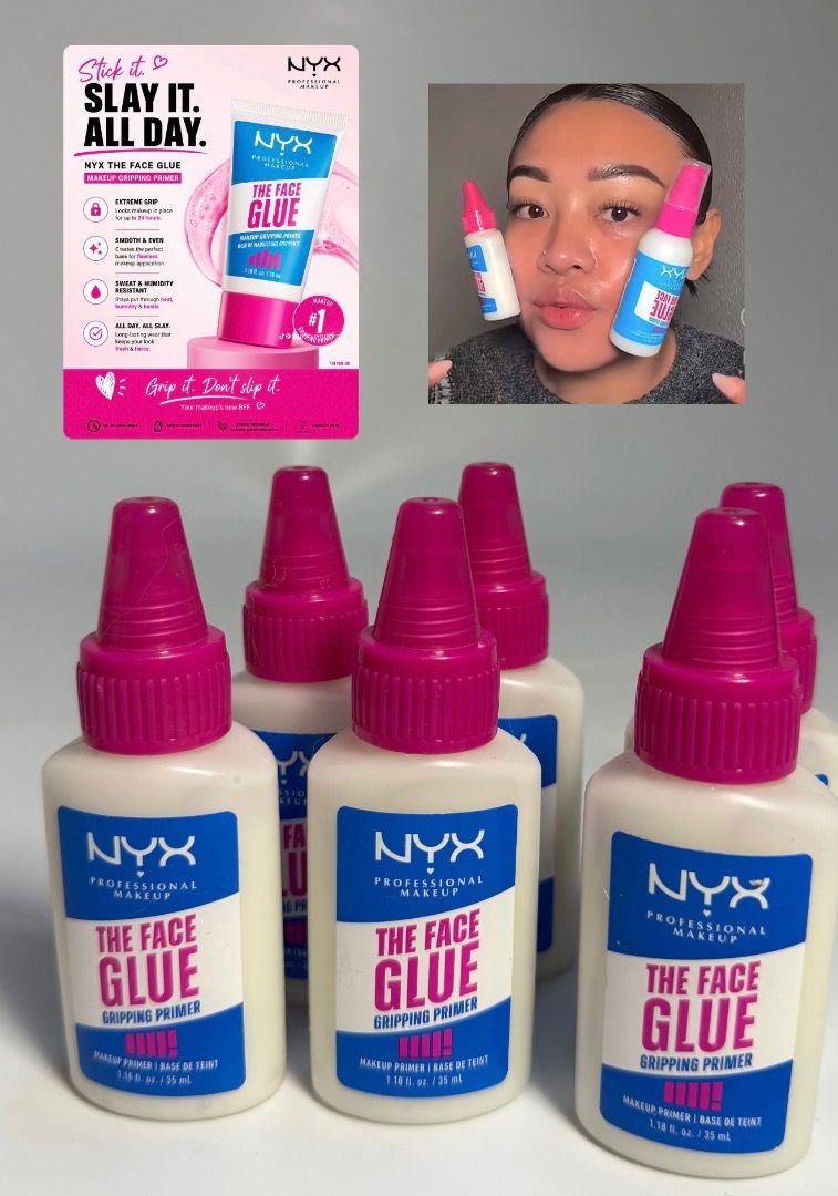 NYX The Face Glue Primer & Elf Blush Tint (Category: Makeup) located in Cebu City. Submitted by kyeshamori24 (Listing ID 1464402374, Image 1). Description: - NYX The Face Glue Gripping Primer: For a strong, lasting hold. - Elf Sheer For It Blush Tint ('So Petal'): Buildable stain for lips and cheeks. - Achieve a natural, healthy flush..