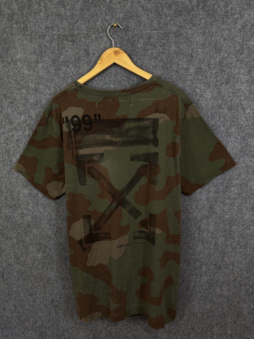 OFF WHITE (Category: Tshirts & Polo Shirts ) located in Daet. Submitted by kevsquintela (Listing ID 1464398221, Image 1). Description: OFF White 💚🤎💚 Camou Size - Xl Dimes - L30-31xW22 Excellent Issue - Cuttag pero my washtag Tas Pinhole 😁 .