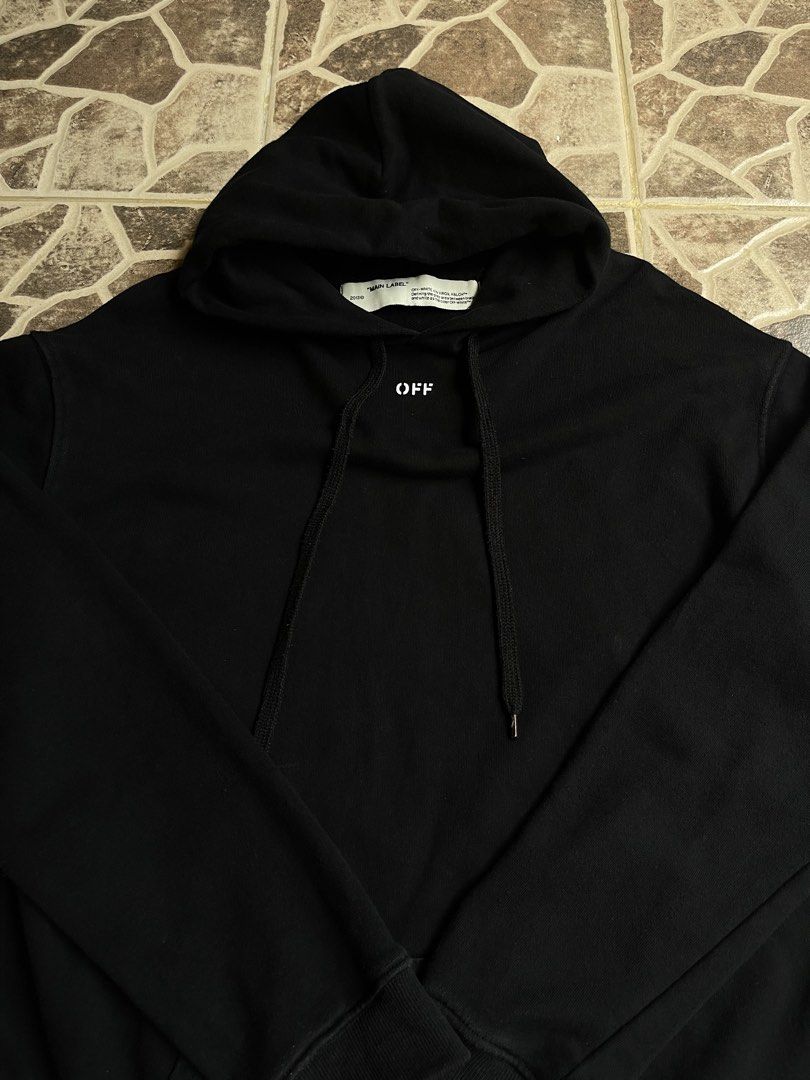 Off-White Hoodie (Category: Hoodies) located in Dinalupihan. Submitted by filledthrift.7 (Listing ID 1464523603, Image 2). Description: Off White Hoodie Dimes: 22.5x28 Color rate 9.8/10 No issue Brand new condition .