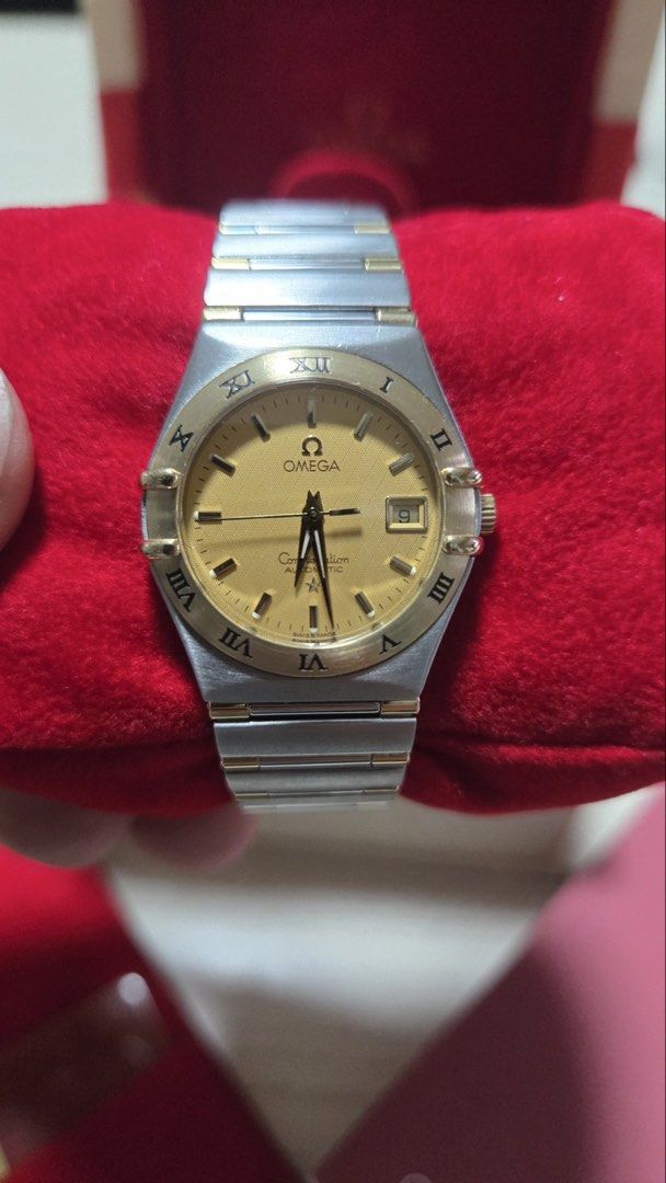 Omega Constellation Two-Tone Watch (Category: Luxury Watches) located in Quezon City. Submitted by xxxjoy.a (Listing ID 1464376730, Image 2). Description: - Authentic Omega Constellation - 27.5mm - Yellow Gold / Steel - Includes original Omega watch box and pictogram - 1 year service warranty.